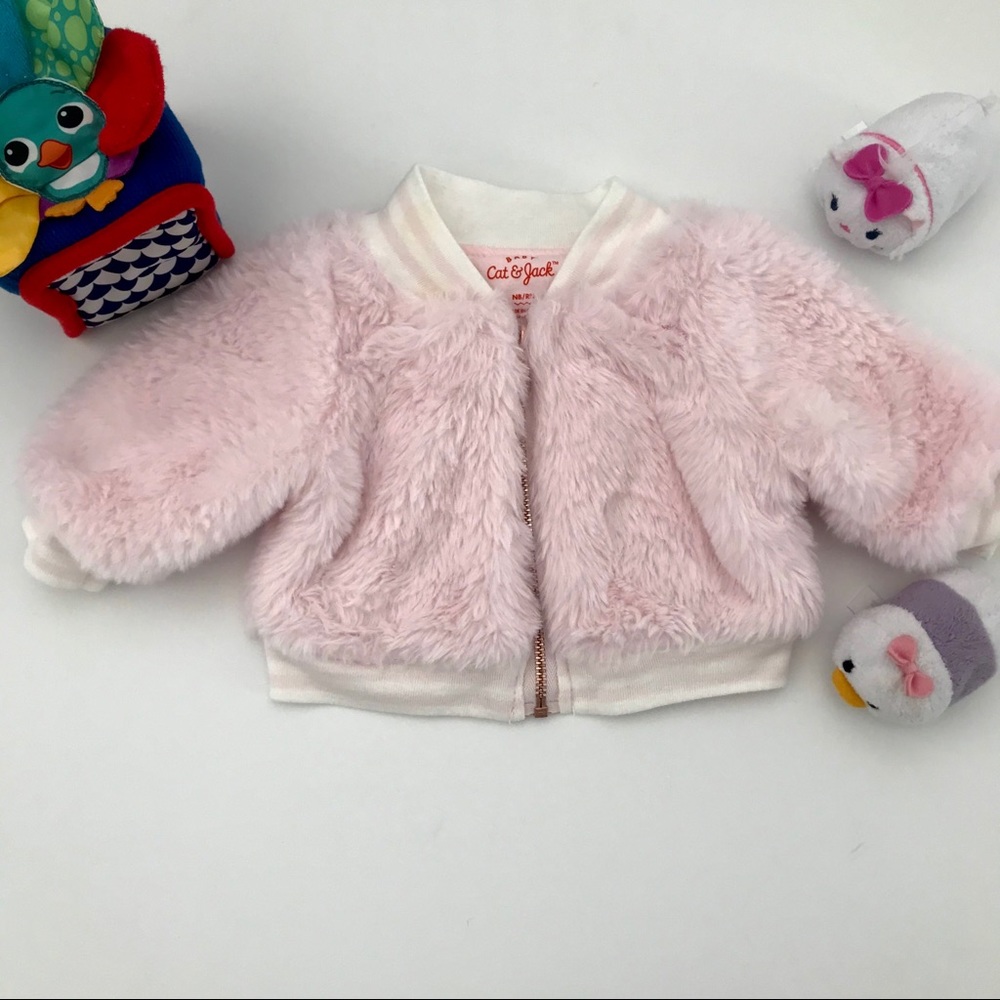 Baby Girl-Faux-Fur Bomber Jacket
